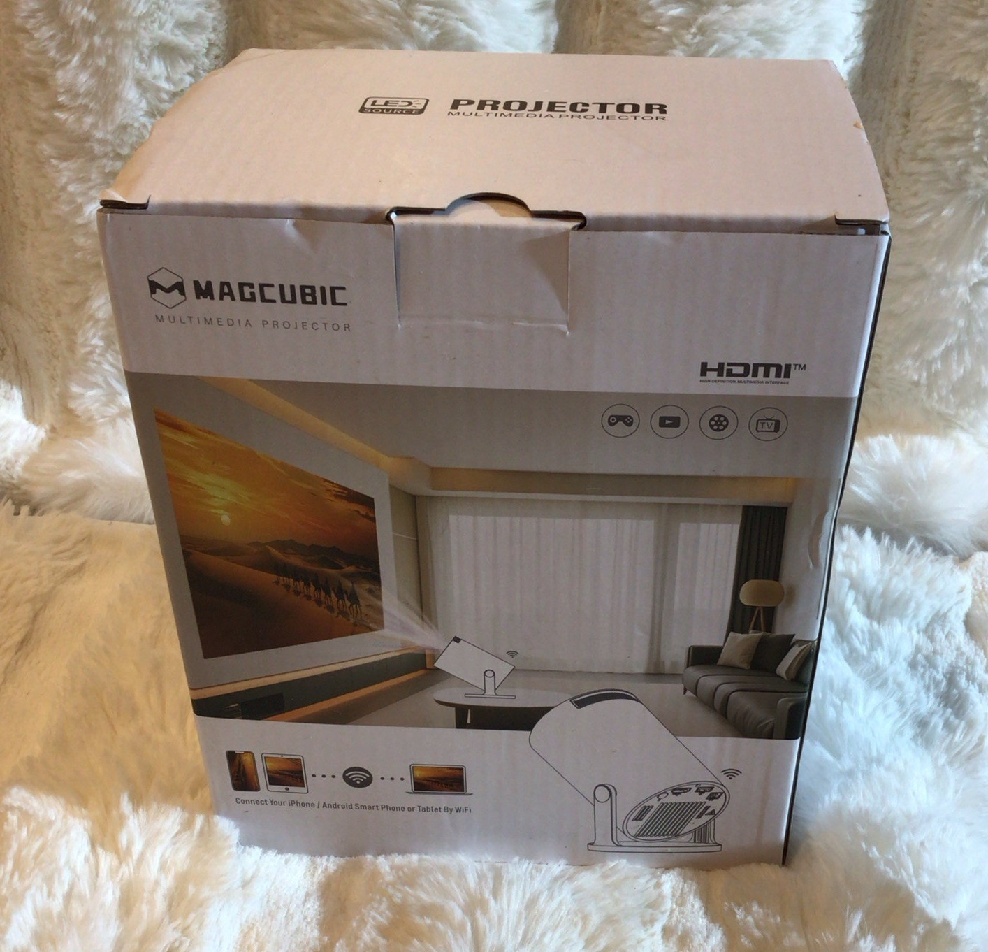 MAGCUBIC HY300PRO LCD Smart Projector 3000 ANSI 720p 180° WiFi HDMI USB