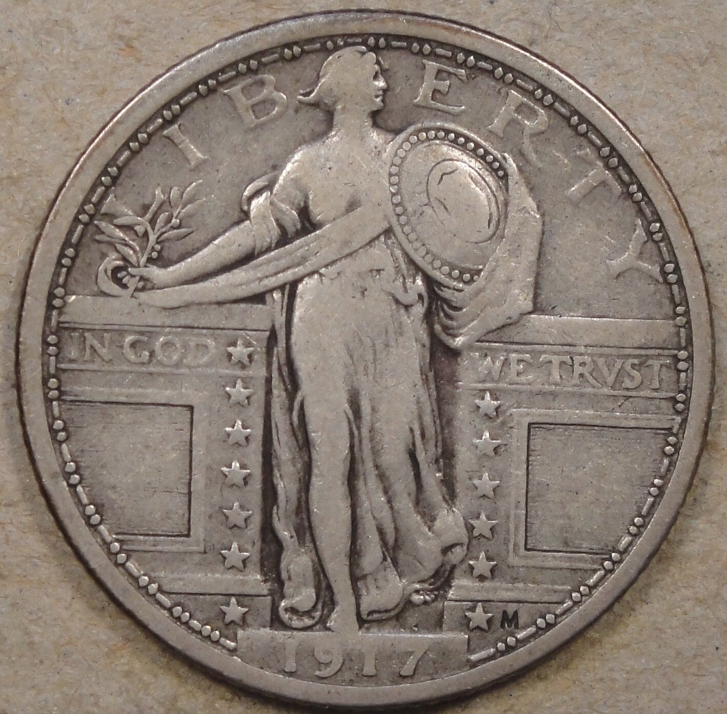 1917 Type 1 Standing Liberty Quarter 25c as Pictured L