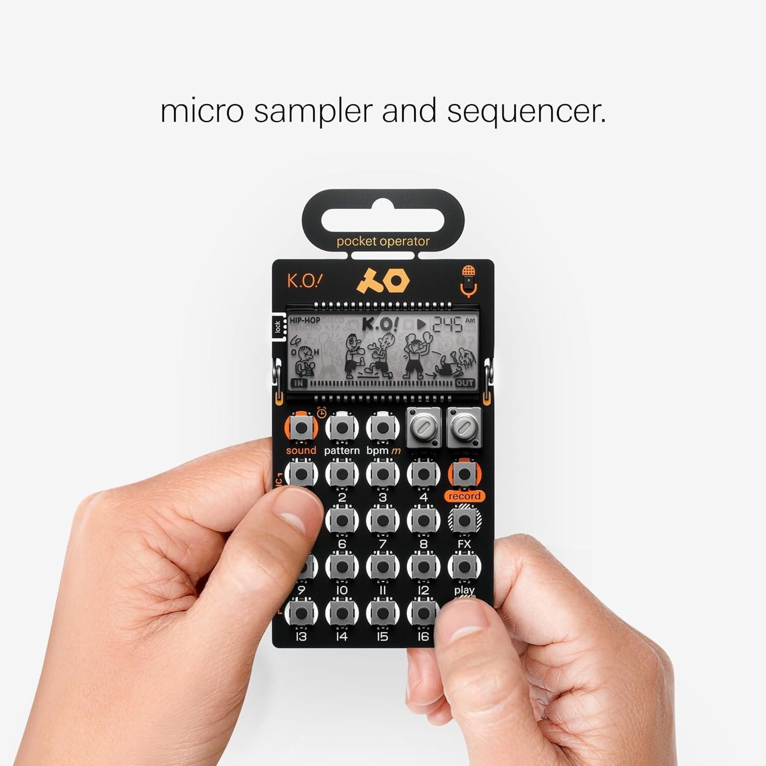 Compact PO-33 K.O.! Sampler & Drum Machine with 40 Sec Memory, Built-In Effects