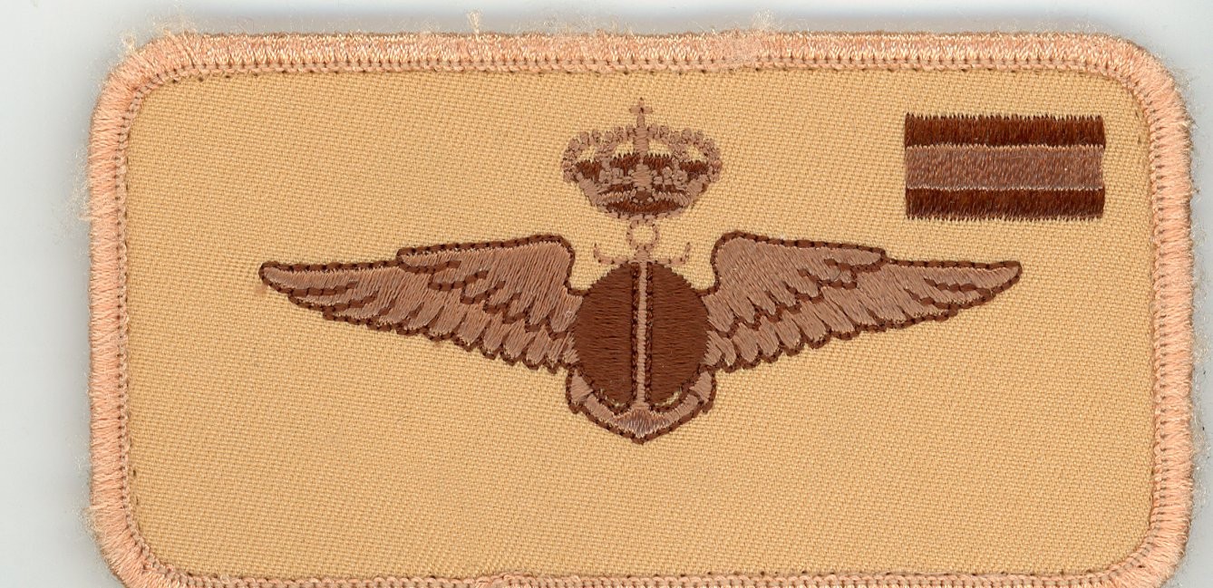 PATCH SPAIN NAVY HARRIER 9th SQDN NAMETAG DESERT PILOT DOUBLE VEL BACK