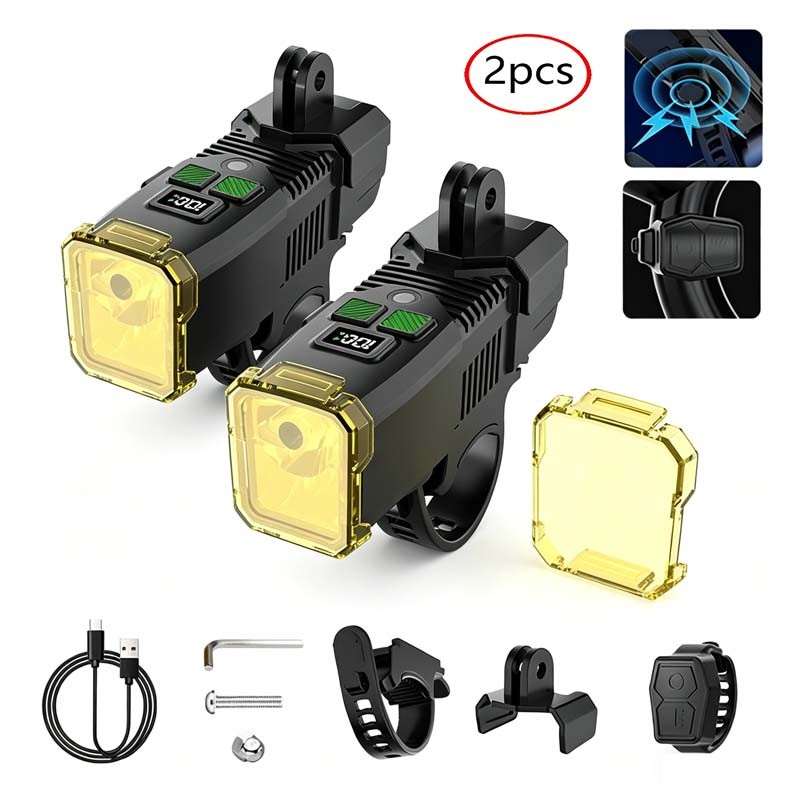 2x Bright Bike Light for Night Riding, Bicycle Light High & Low Beam Waterproof