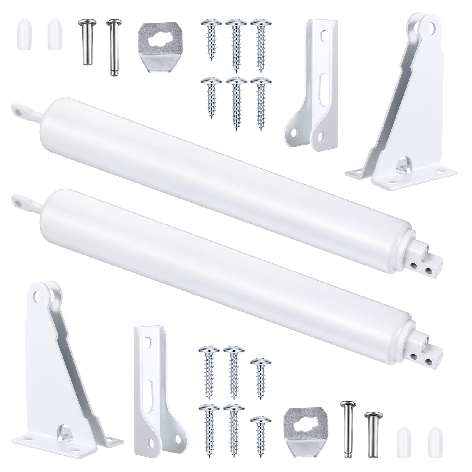 2 PCS Storm Door Closers Heavy Duty Pneumatic Screen Closer Kit Hold White