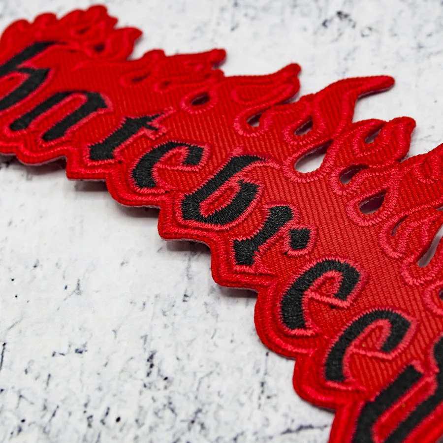 Hatebreed Patch Embroidered Iron On Band Red Flames Logo Metalcore Hardcore Punk