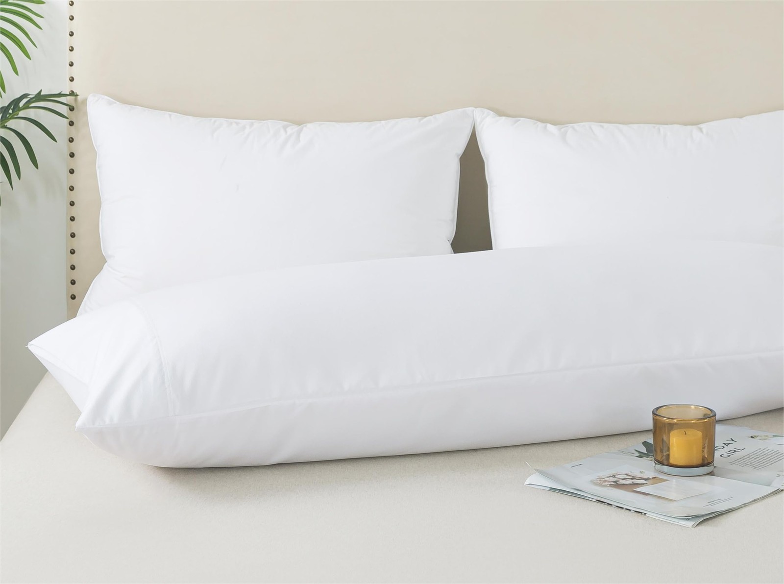 Body Pillow Cover Microfiber Long Pillowcase 20x54 White