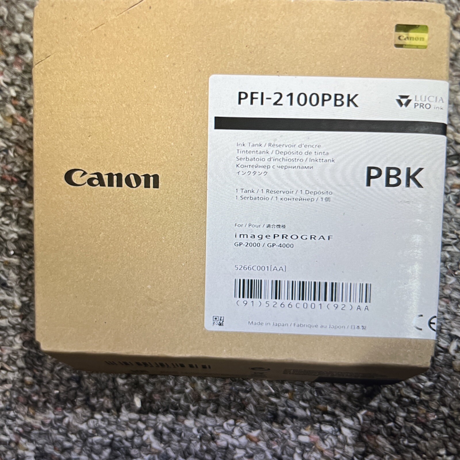 Canon PFI-2100PBK Photo Black Ink Tank 160ml Expired