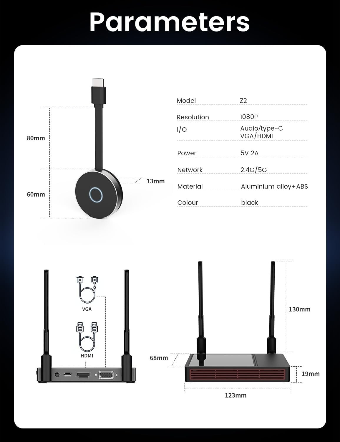 New - PEDUMMYWireless HDMI Transmitter and Receiver,1080P/60Hz