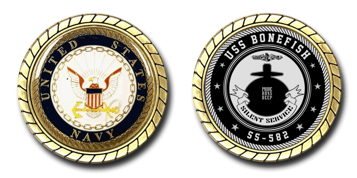 USS Bonefish SS-582 Challenge Coin Officially Licensed US Navy