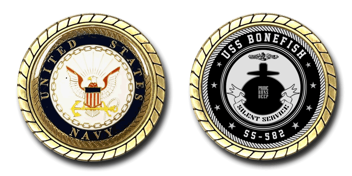 USS Bonefish SS-582 Challenge Coin Officially Licensed US Navy