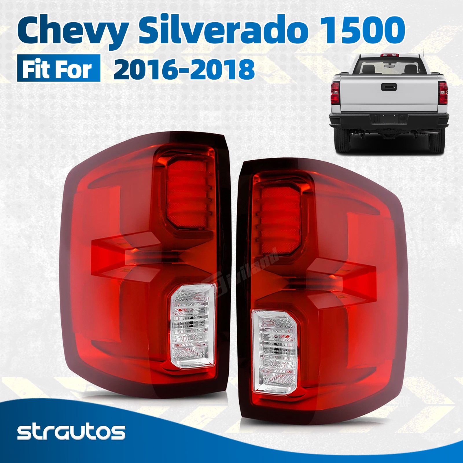 For 2016-2018 Chevy Silverado 1500 High Country/ LTZ LED Tail Light Left+Right