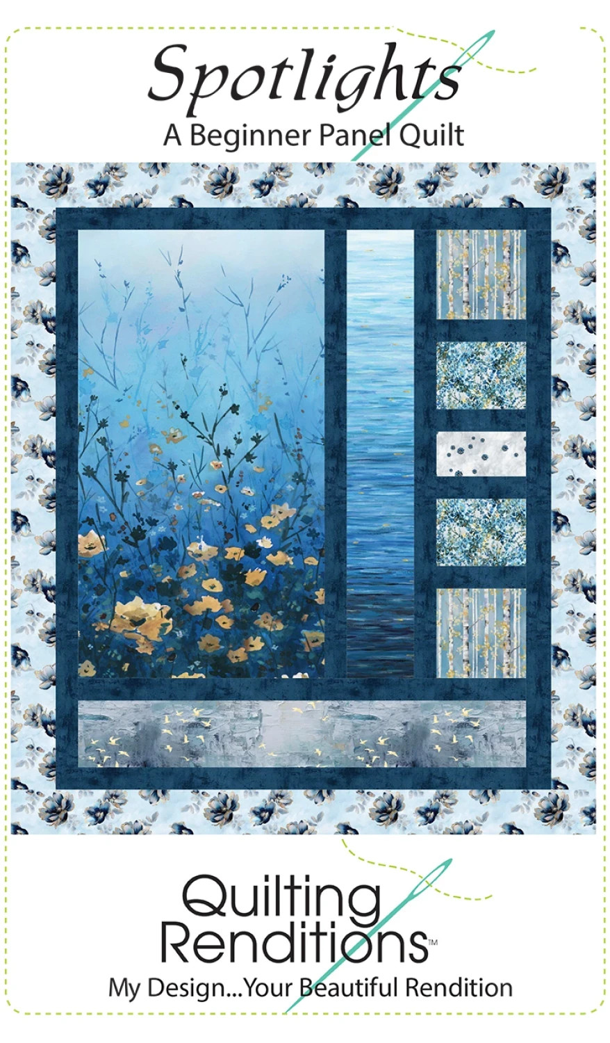 SPOTLIGHTS Panel Quilt Pattern by Quilting Renditions Finish at 52.5" x 62.5"