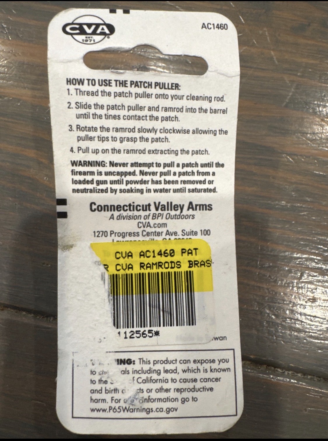 CVA Black Powder Products Muzzleloader Patch Puller Universal Caliber AC1460