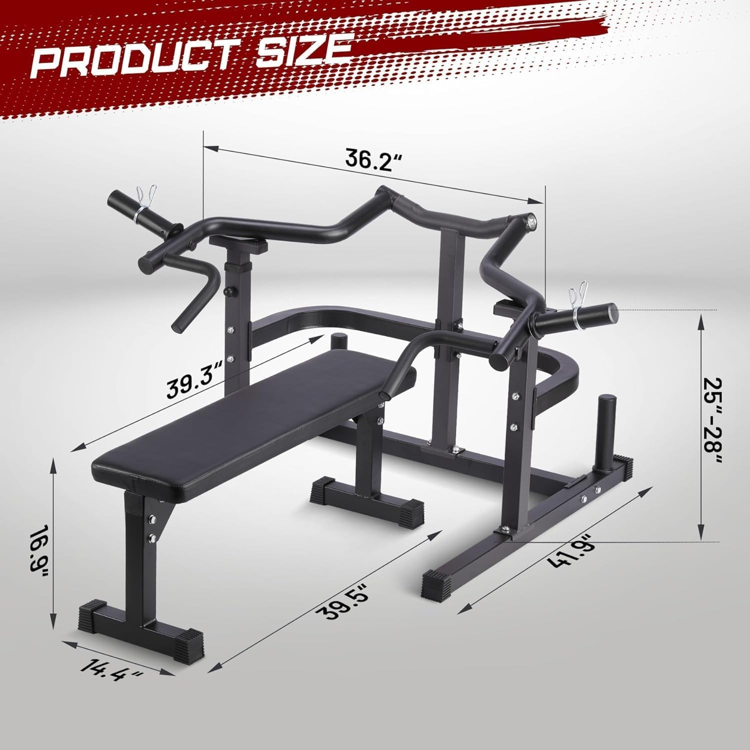 1250lb Chest Press Machine, Adjustable Arms for Multi-Functional Home Training