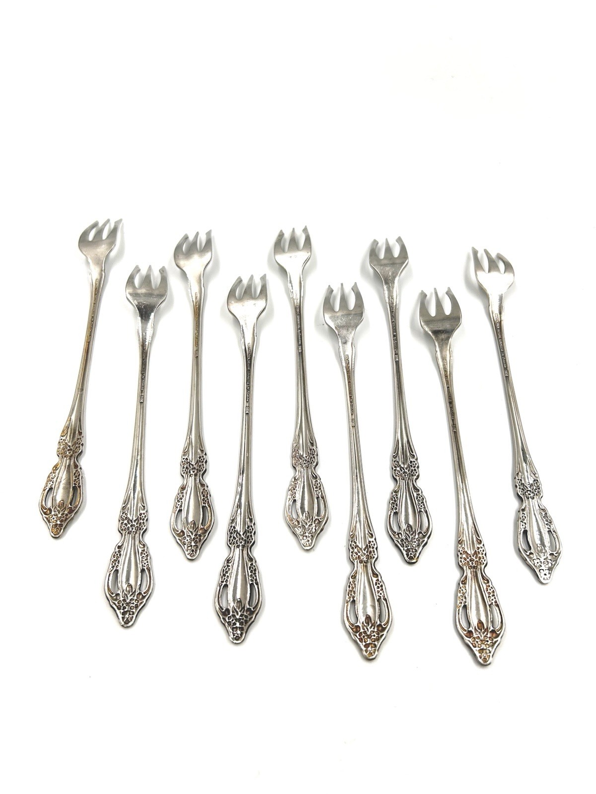 9 Cocktail Forks Oneida Raphael Distinction Deluxe Stainless Flatware