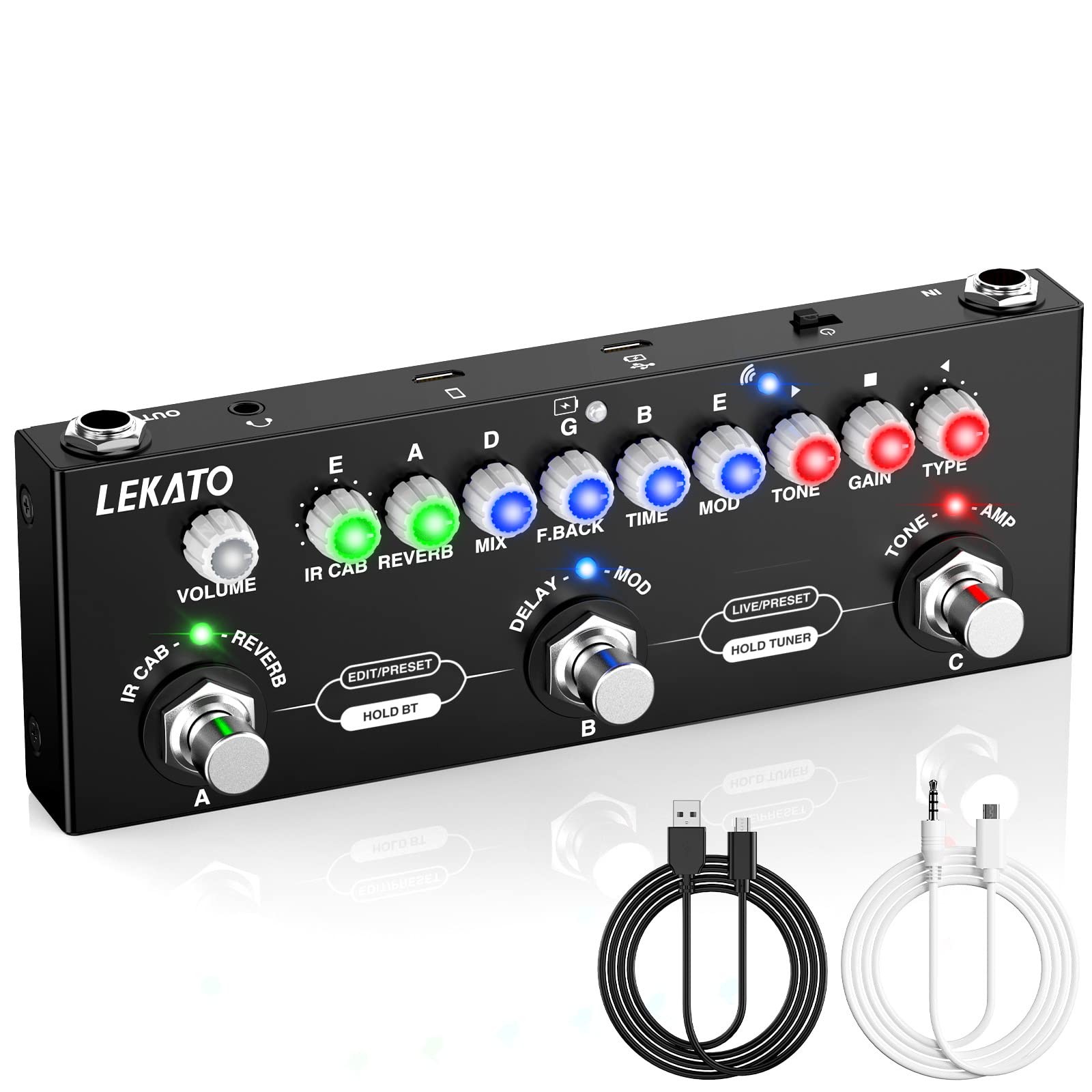 Multi Effects Guitar Pedal, with IR Loading 9 AMP Models, Delay Reverb Distortio