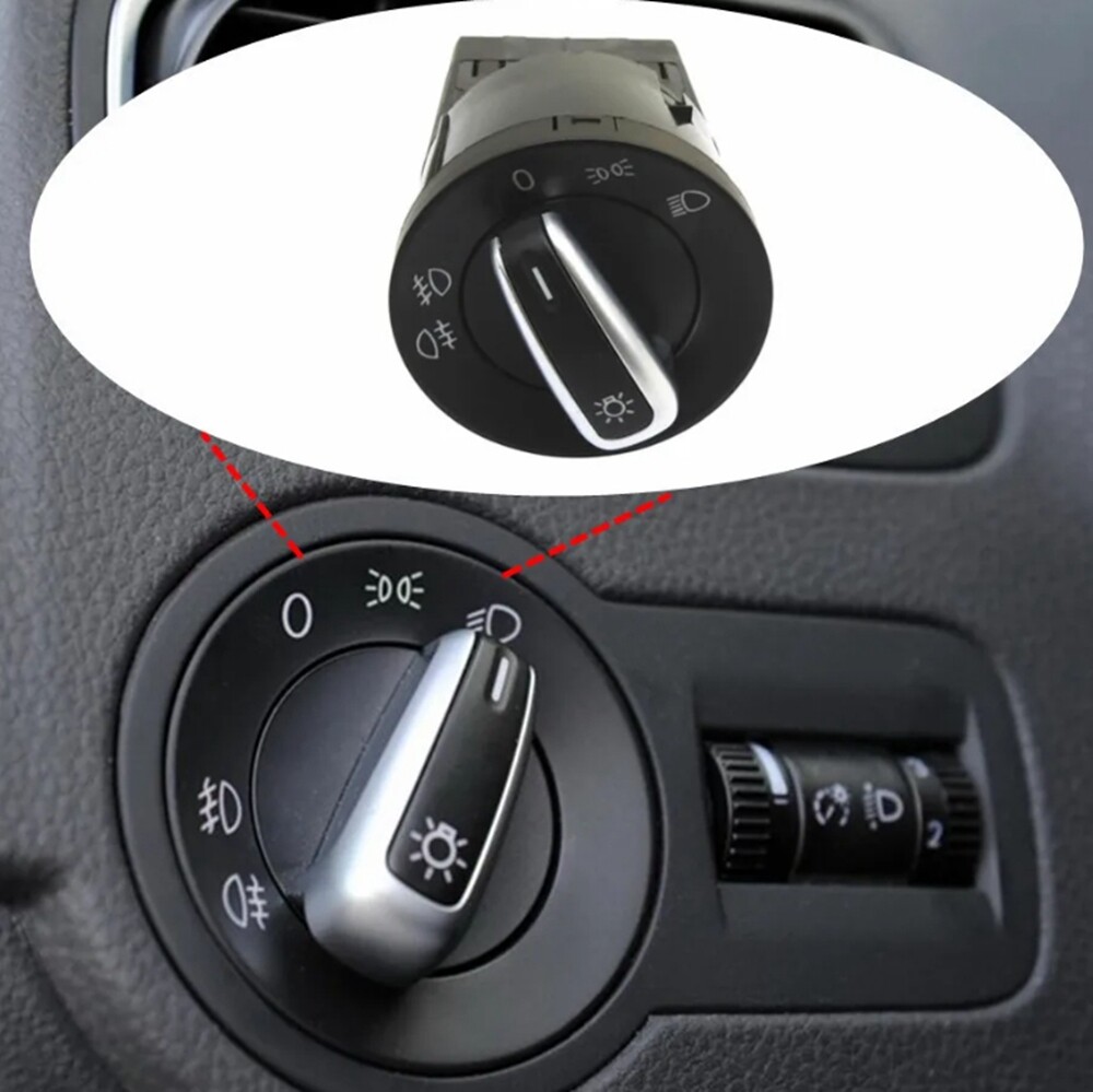 Auto Headlight Switch Chrome w/Light Sensor Module For VW Golf Mk4 Passat Polo☀️