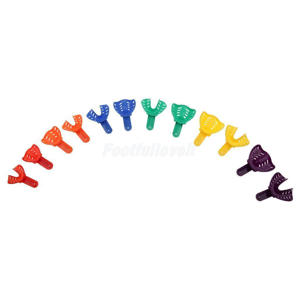 12 Pcs Autoclavable Dental Impression Tray Plastic High Quality Assorted Kit