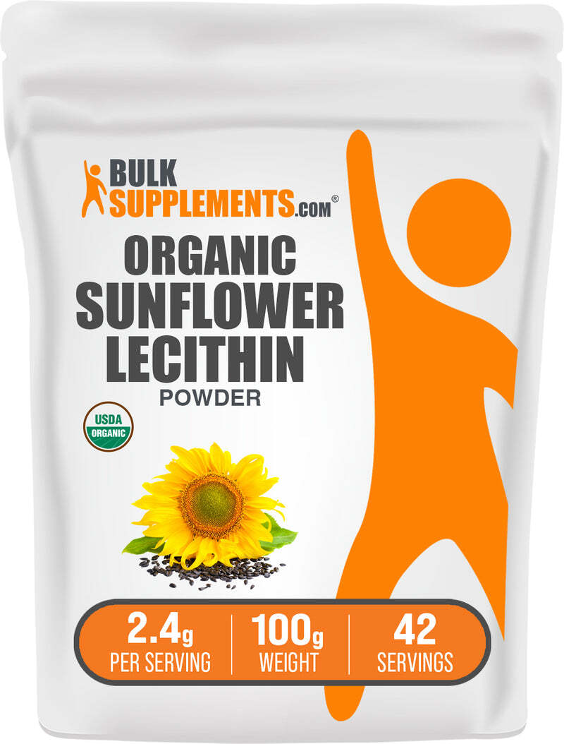 BulkSupplements Organic Sunflower Lecithin Powder - 2.4g per Serving