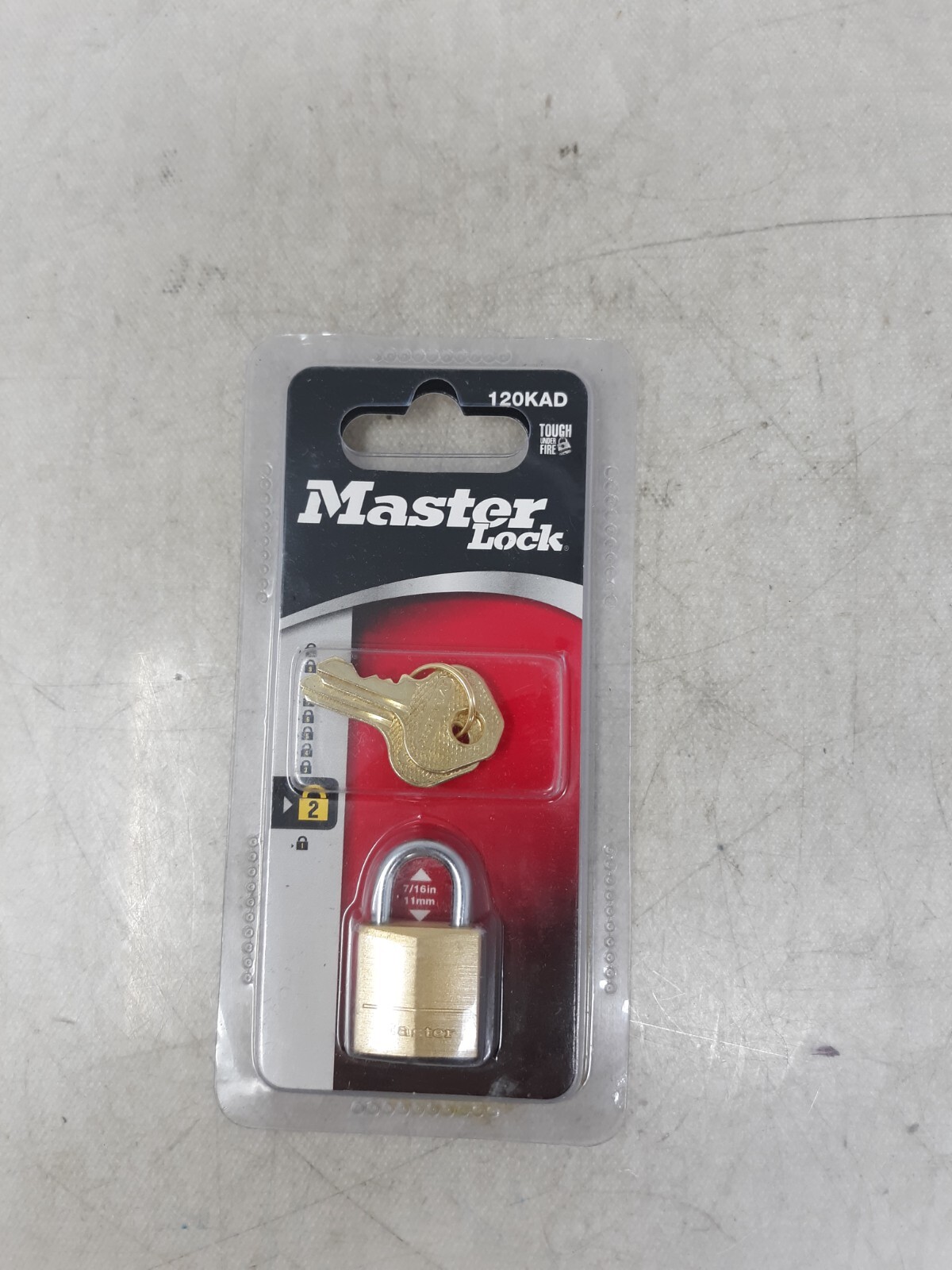 Master Lock Brass Body Padlock 120KAD - Keyed Padlock, Traditional Shackle