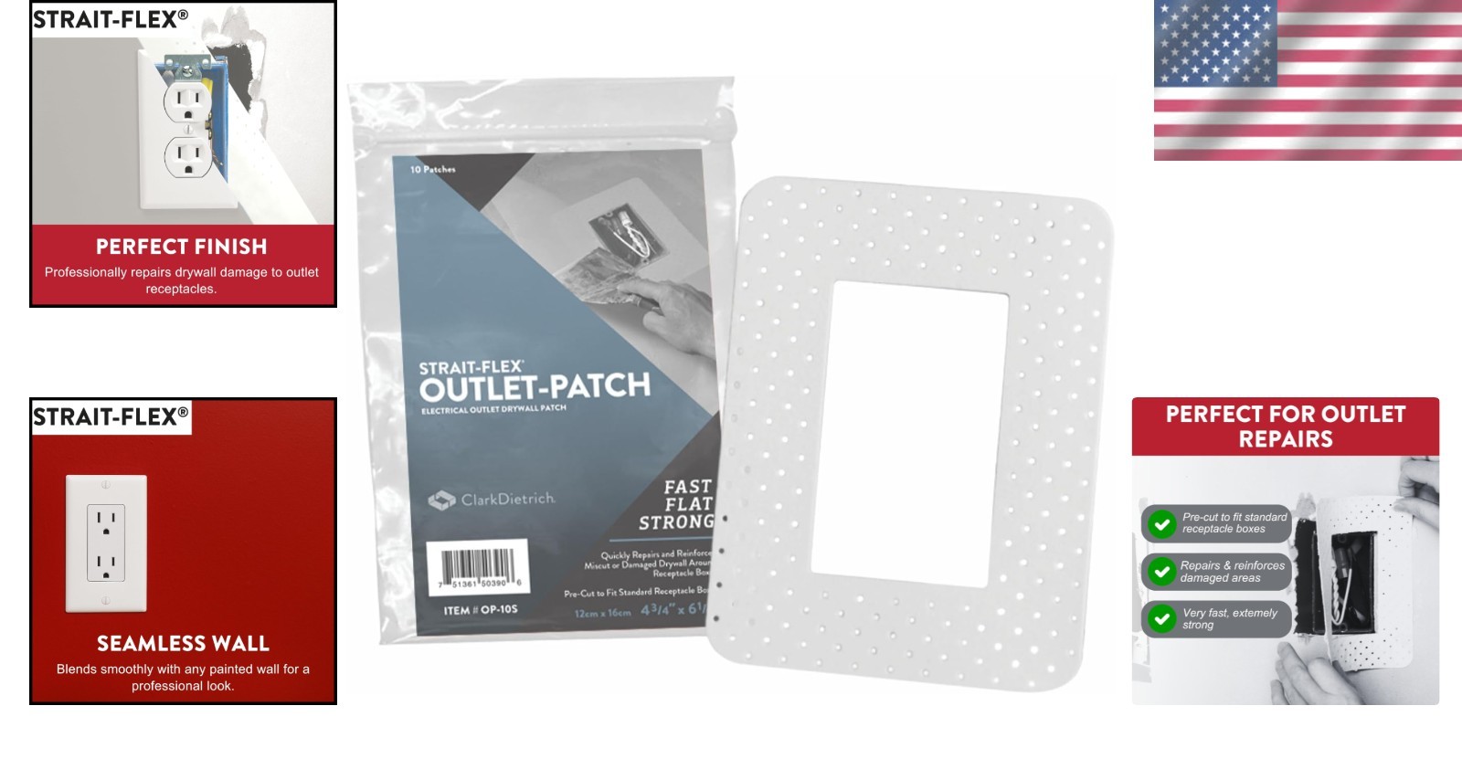 Quick-Fix Drywall Outlet Patch - Sandable Pre-Cut 10 Pack Perfect for Repairs