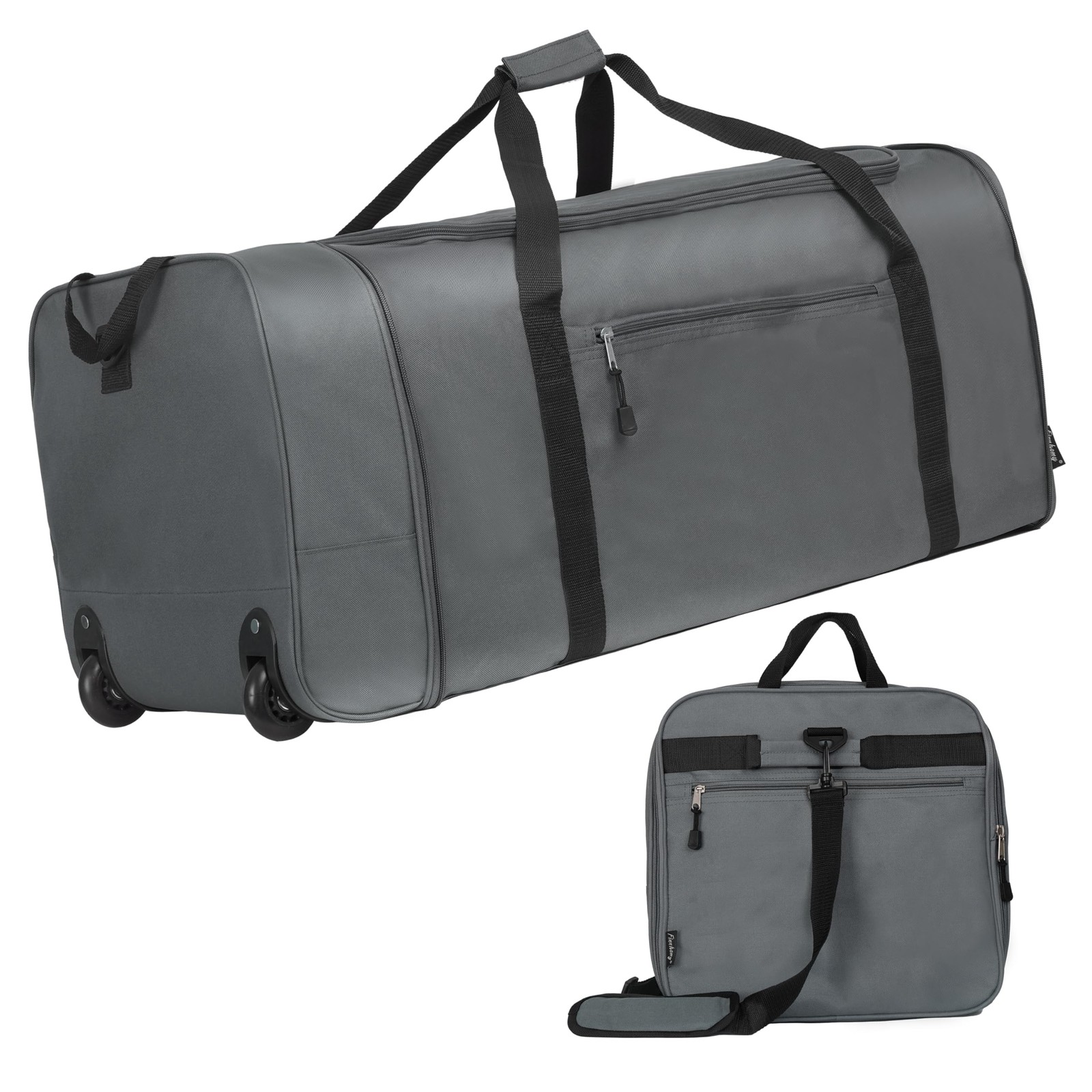 100L Foldable Rolling Duffel Bag with 2 Wheels, Light Weight Travel Duffel ba...
