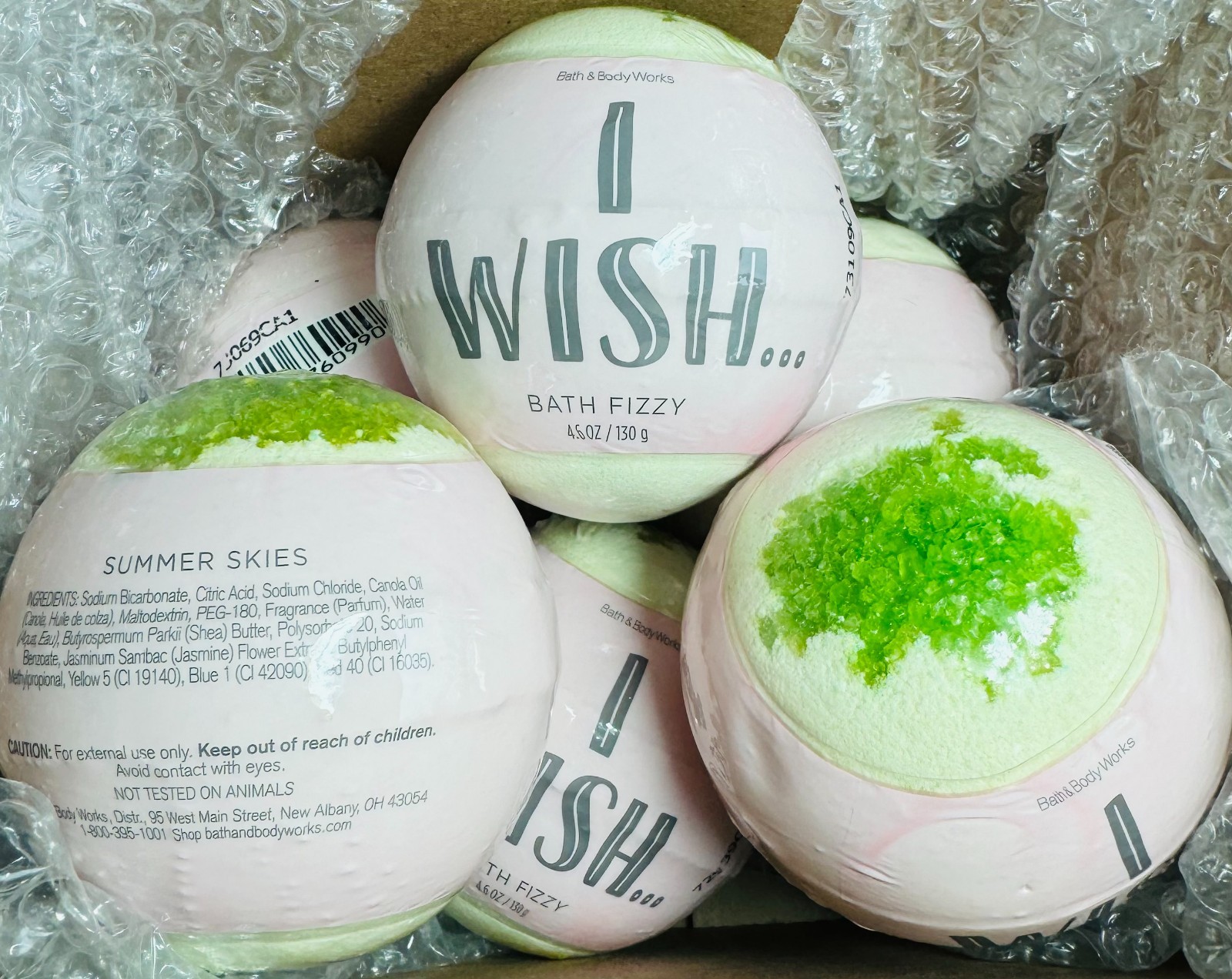 *BLOWOUT SALE* I WISH ~ SUMMER SKIES ~ 6PK ~ Bath Fizzies ~ Bath & Body Works