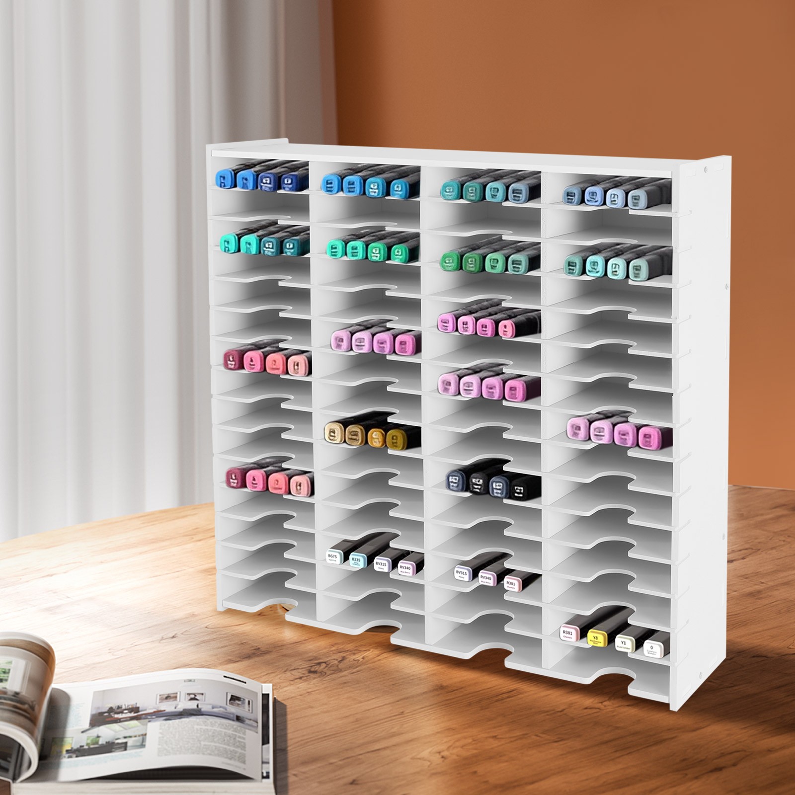 60 Slots Stamp Pad Organizer, Ink Pad Storage Rack Ink Pad Storage Holder