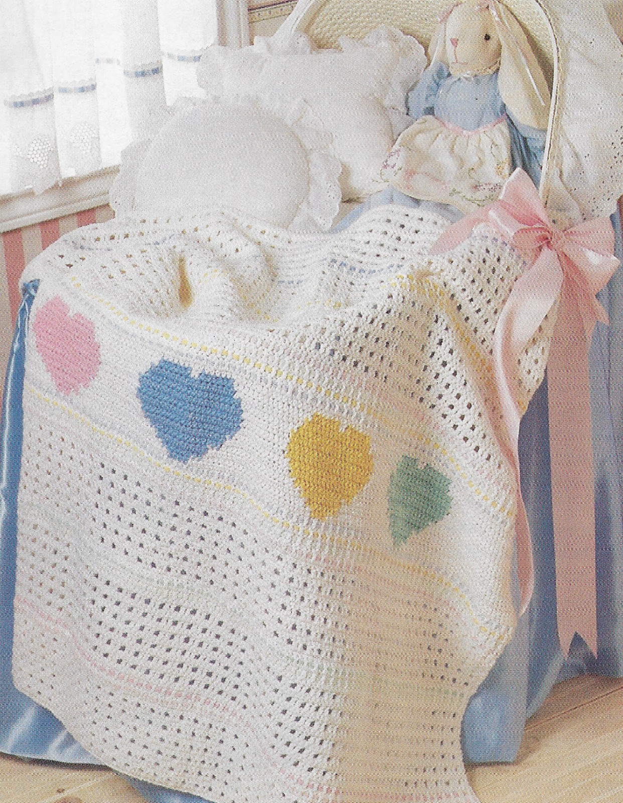 Parade of Hearts Baby Afghan crochet pattern instructions