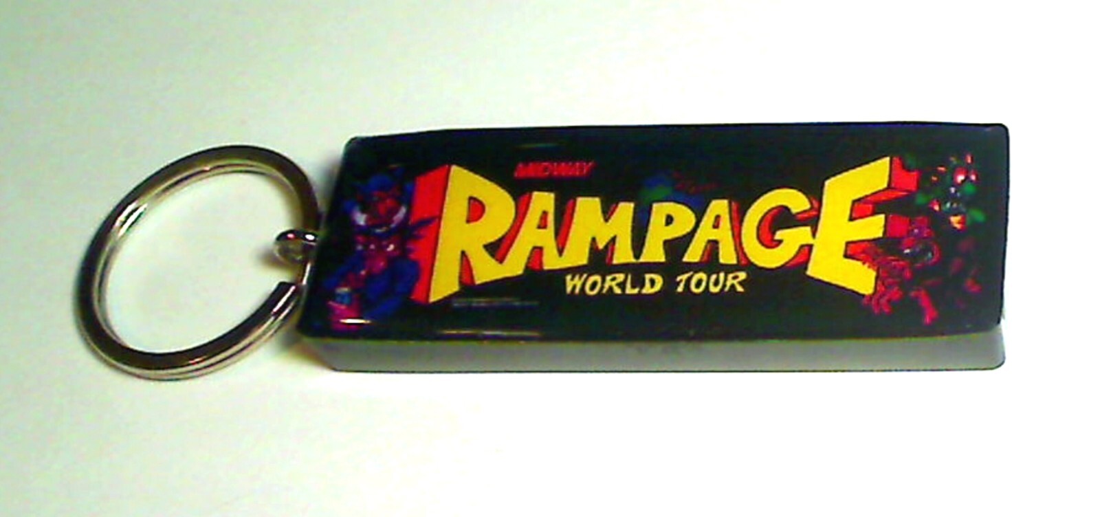 Rampage World Tour  Arcade Marquee Coin Door Keychain