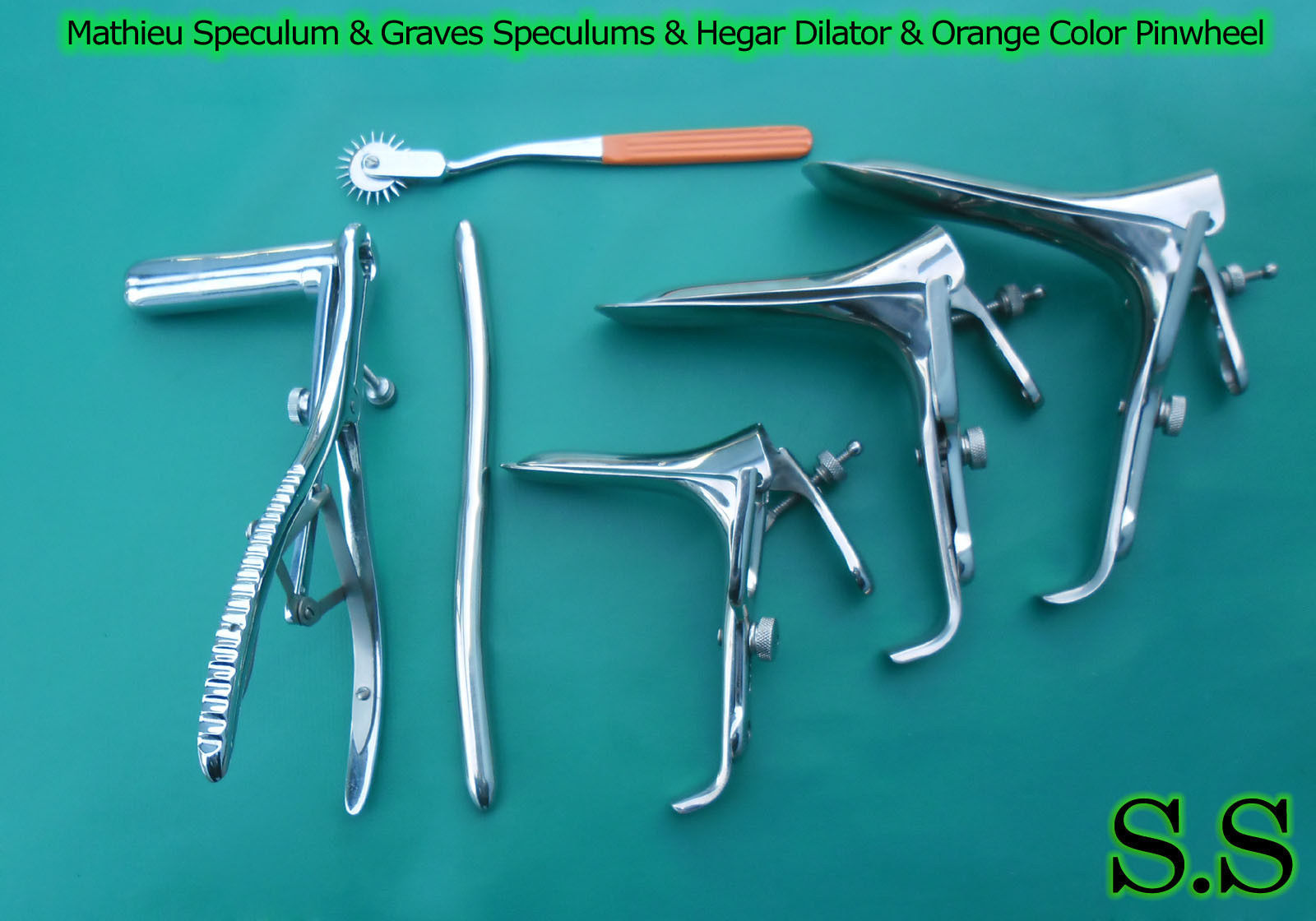 Mathieu Speculum Graves Hegar Dilator Sound Orange Pin wheel