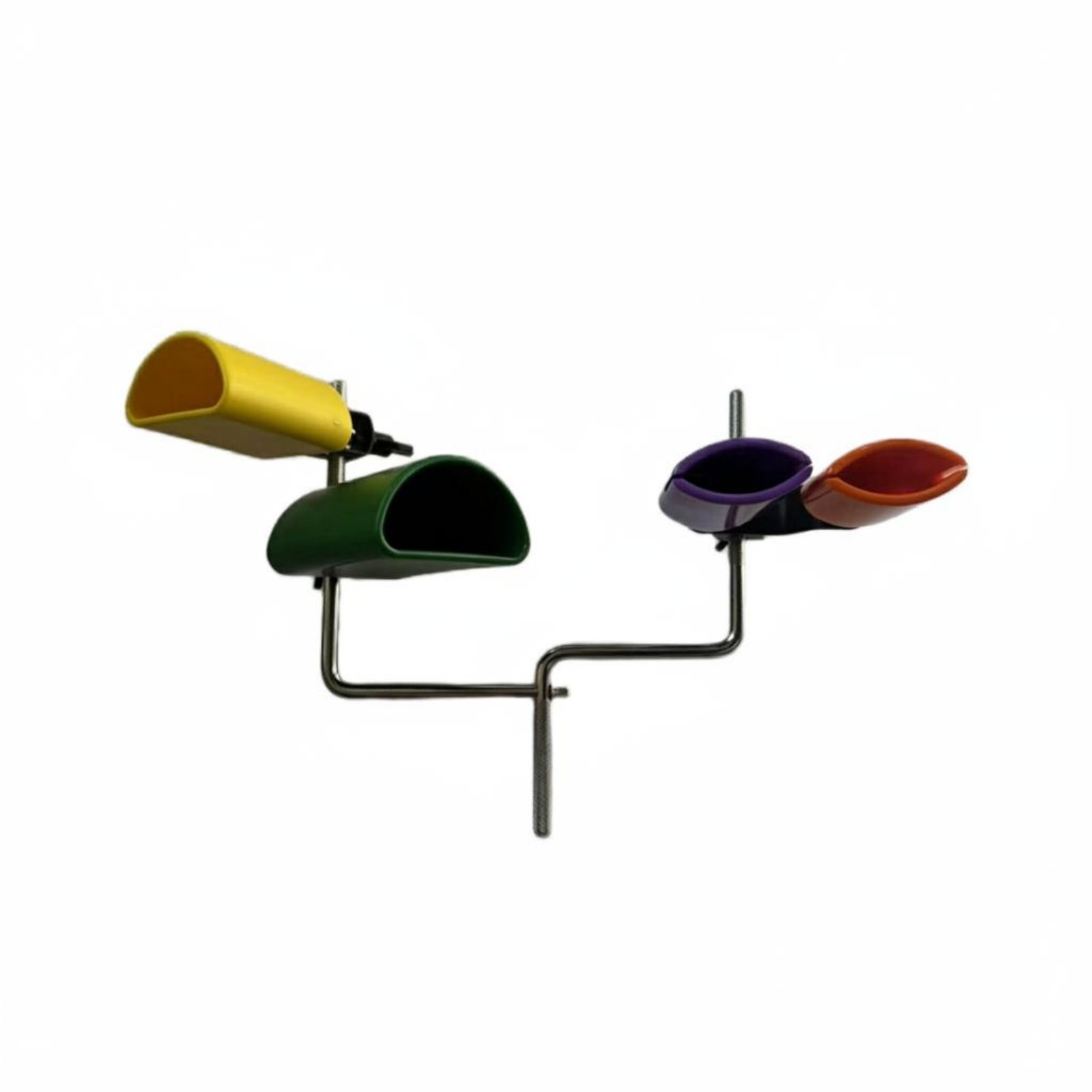 4 Pieces Cowbell Two-Color Color Cowbell Stand Set Mounted Bracket