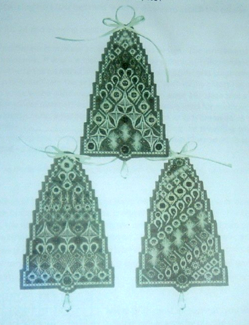 Threedles Needlepoint Wedding Merry Bells Ornaments Stitch Guide, Beads, Threads