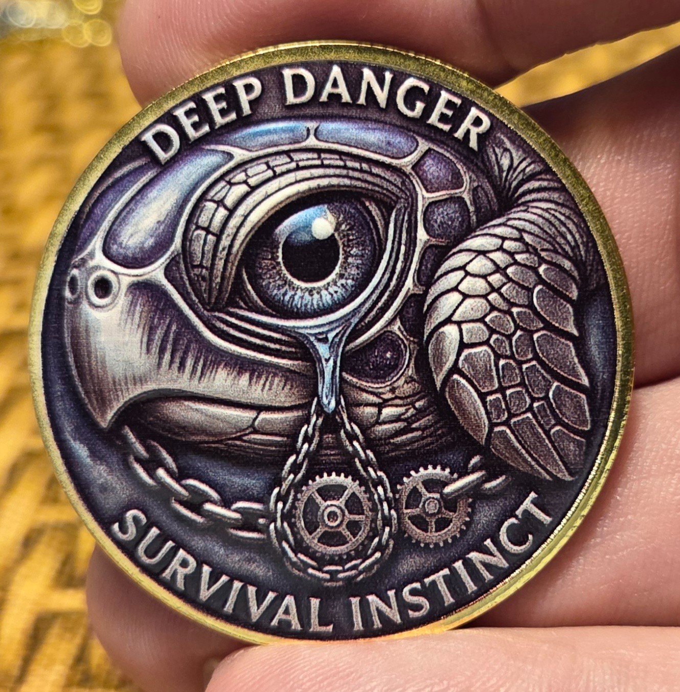 SPIRITUAL CHALLENGE COIN "STEAMPUNK SEA TURTLE"