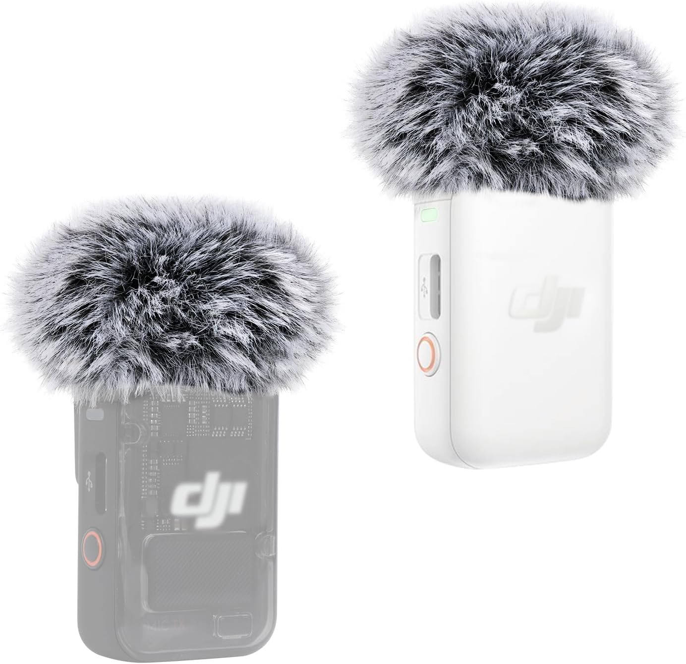 2-Pack Mic Windscreen for DJI MIC 2 – Furry Cover Pop Filter, Noise Reduction