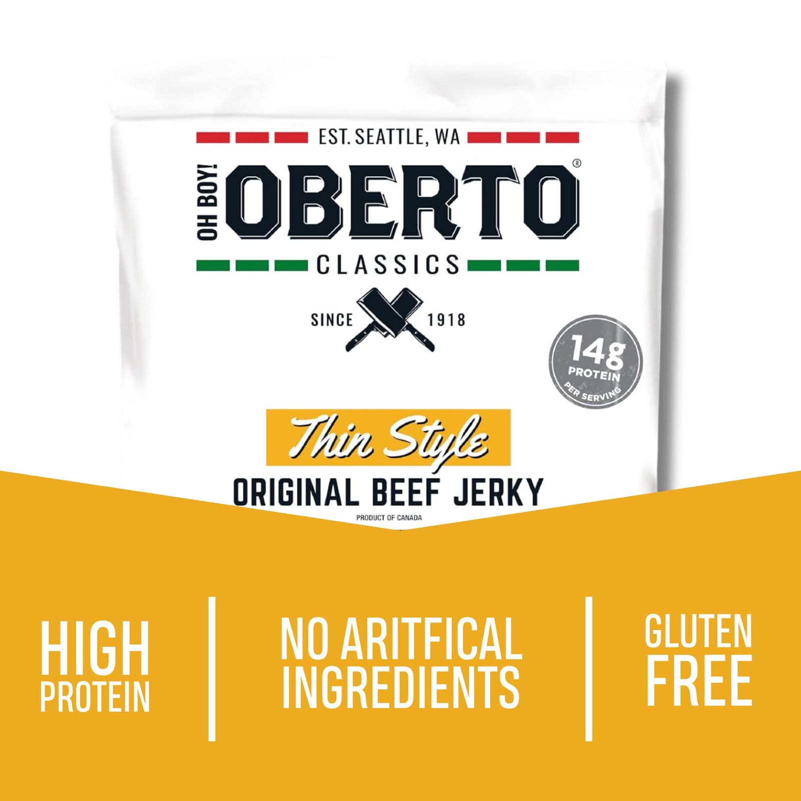 Original Beef Jerky, Thin Style, 7 Ounce - High Protein Snack Option