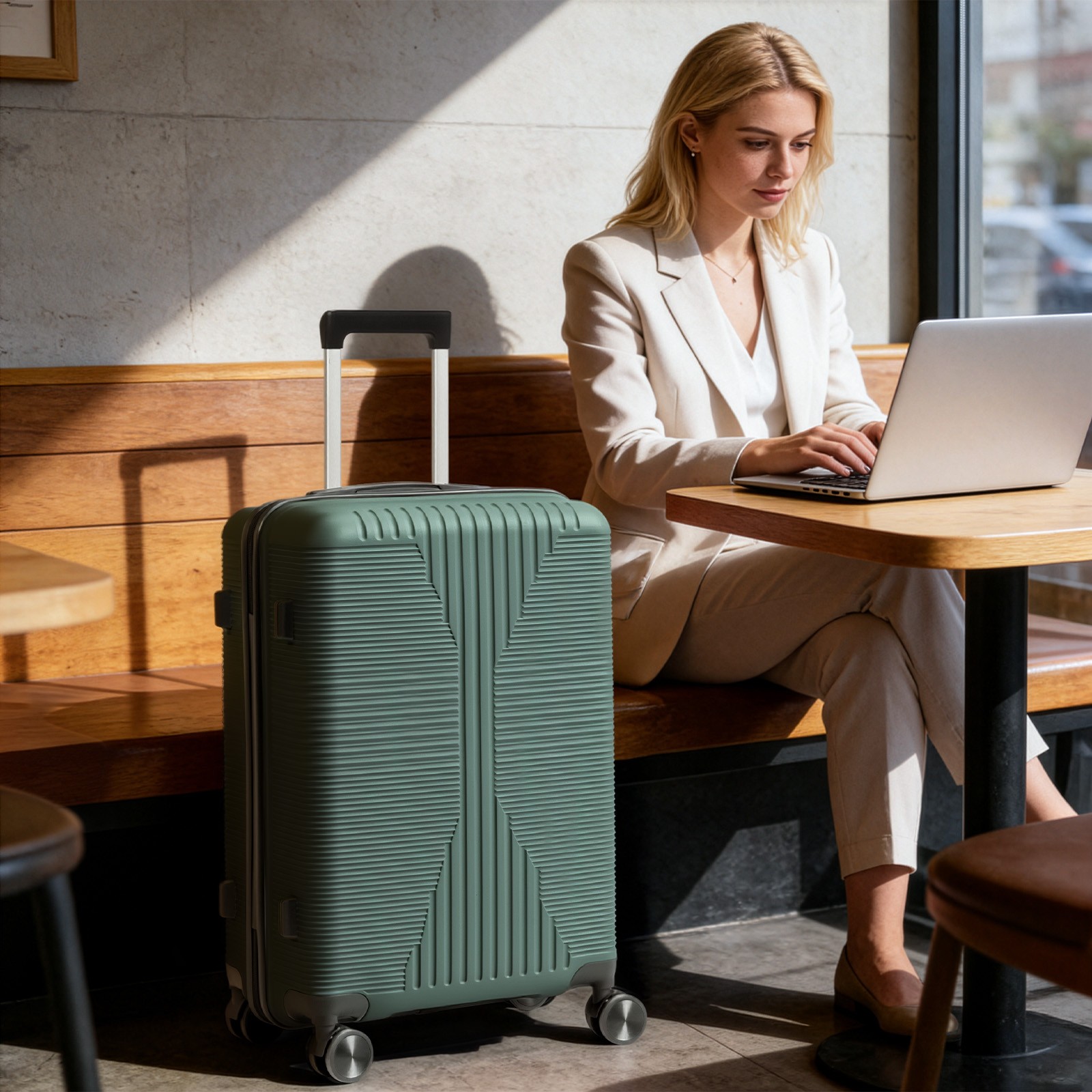 Non-TSA approved customs lock, single 28-inch PP trolley suitcase,in stock