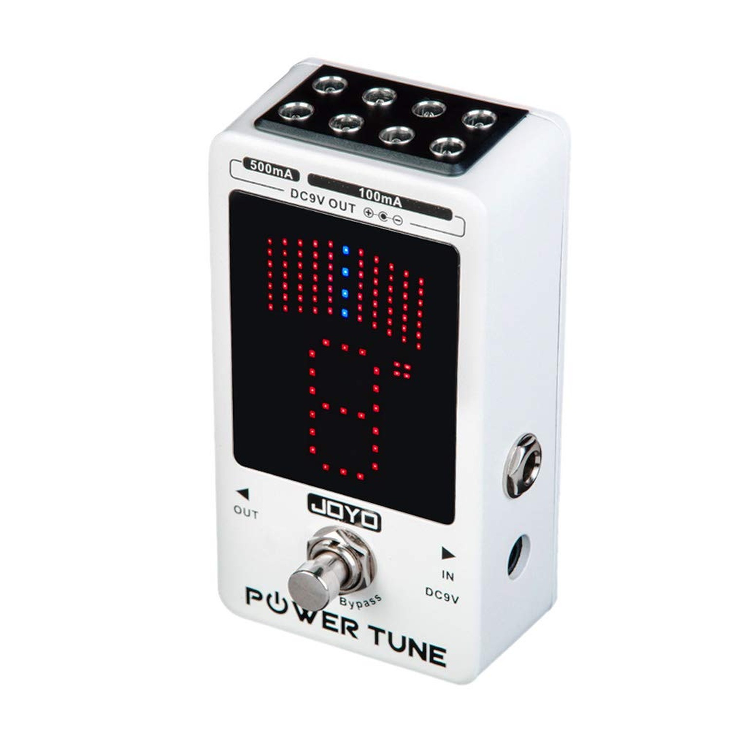 JOYO Power Supply Tuner Pedal with Isolated 8-Channel (2 at 500mA, 6 at 100mA...
