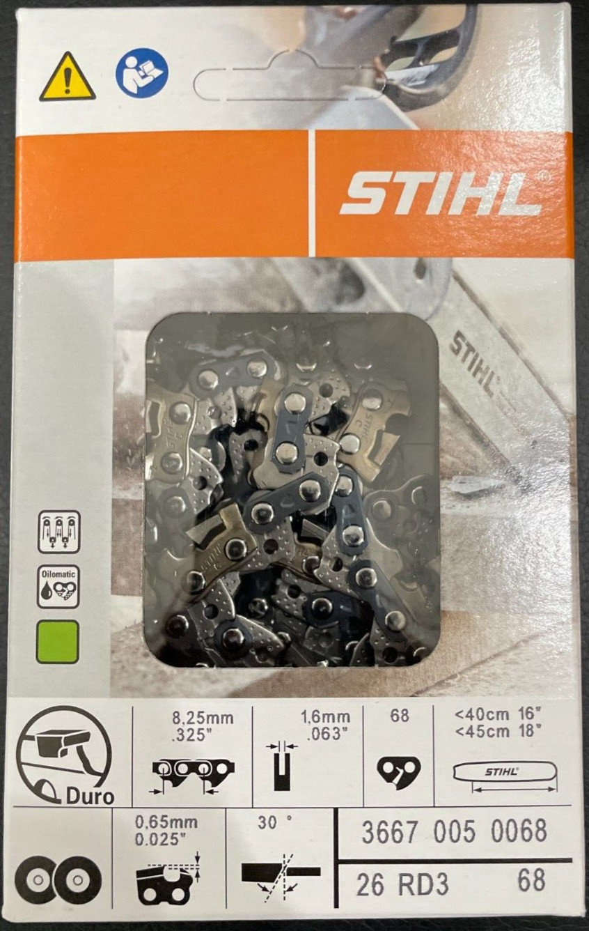 26RD3 68 STIHL NEW CARBIDE CHAINSAW CHAIN SAW 18 in. .325 .63 68 18" (NLA)