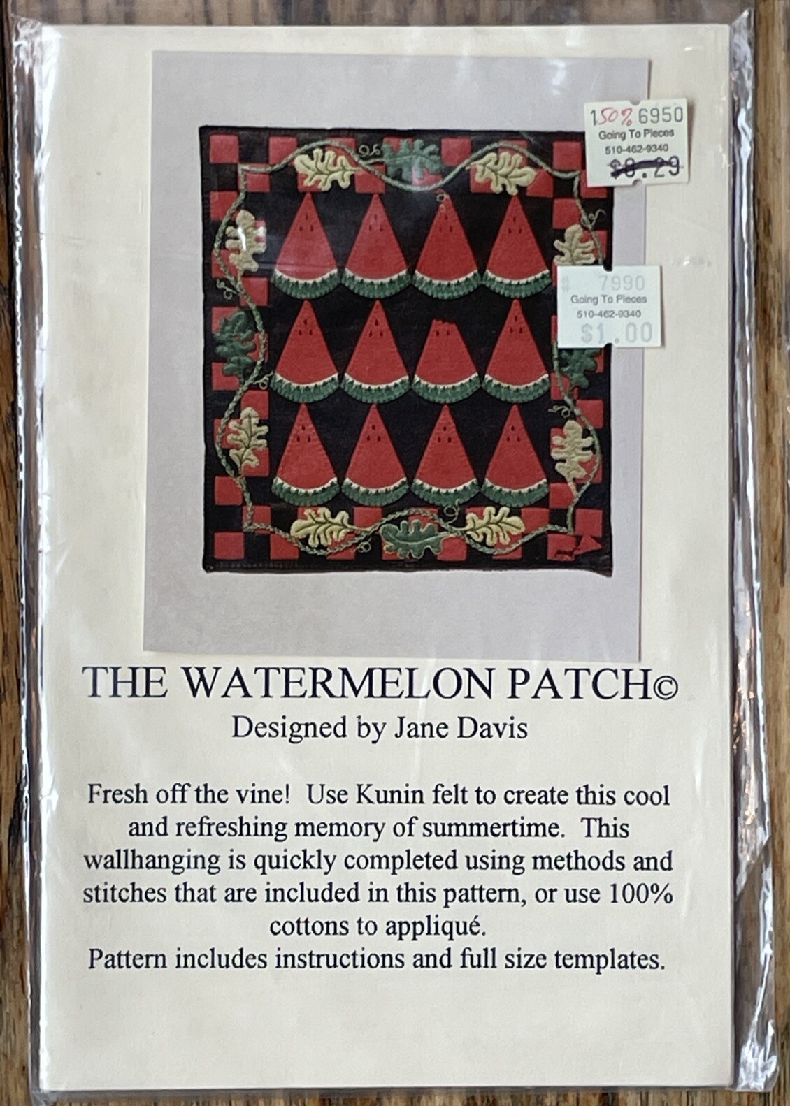 2 Watermelon Wall Hanging Quilt Patterns Four Corners Jukebox Jane Davis Unused