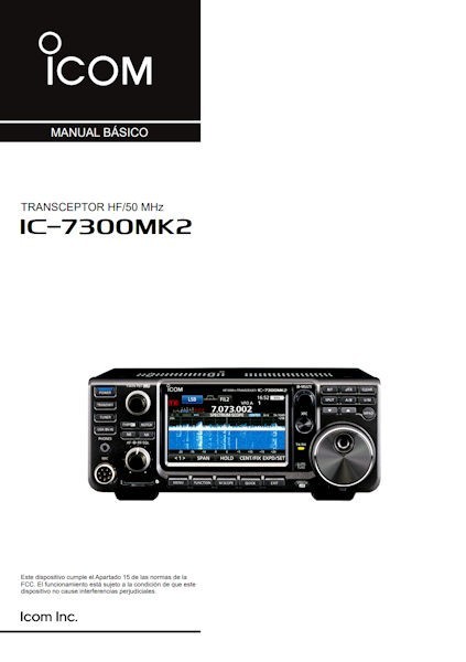 ICOM IC-7300 MKII BASIC INSTRUCTION MANUAL IN SPANISH