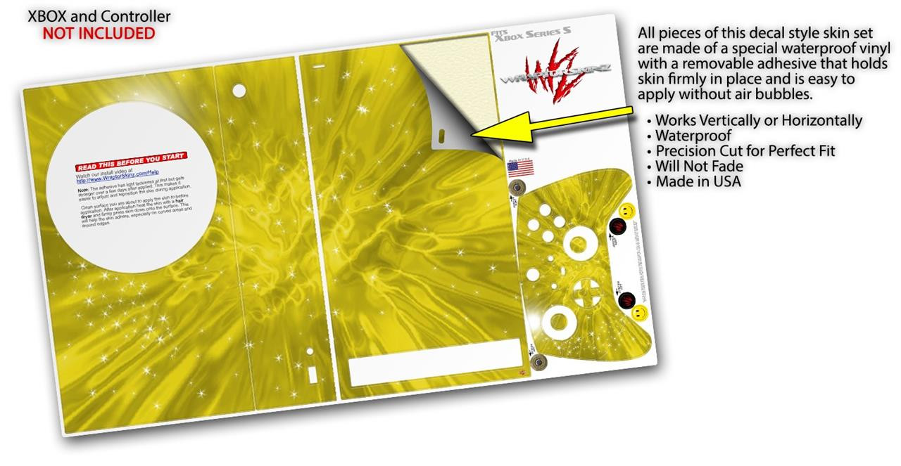 Skin Wrap for XBOX Series S Console Controller Stardust Yellow