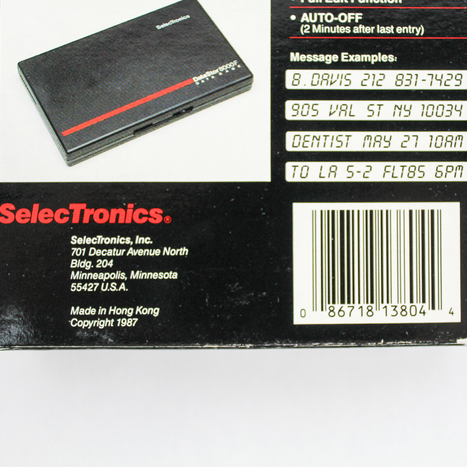 SelecTronics DataStor 8000F Calculator Data Bank 8K Memory Original Box Untested