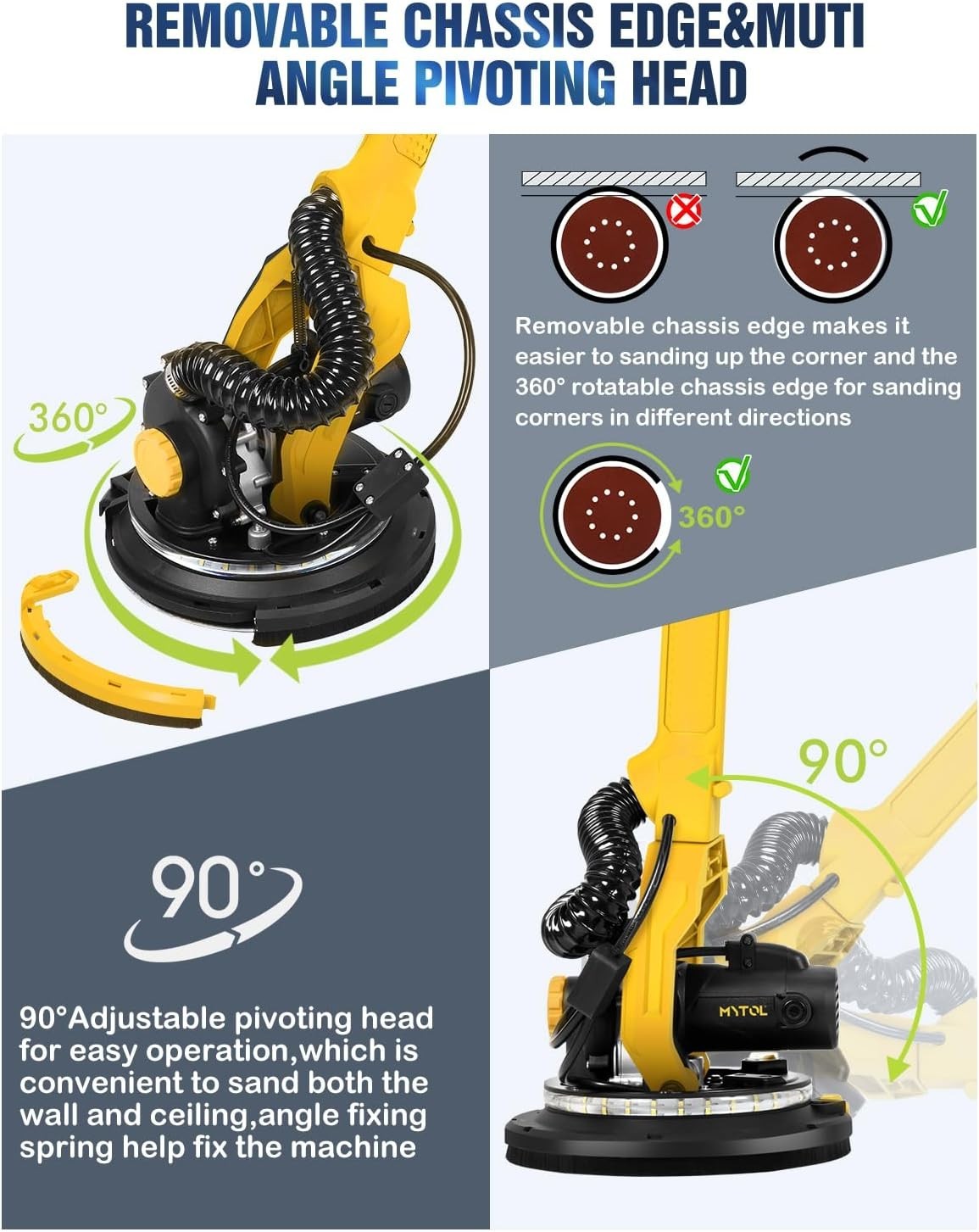 Electric Drywall Sander with Vacuum Dust Collection