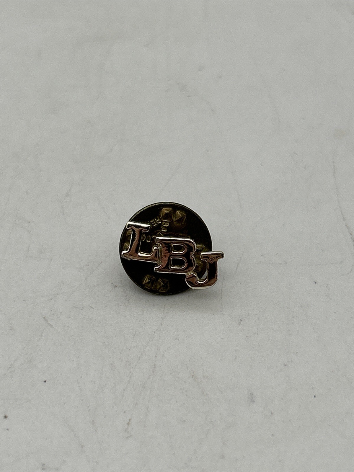 Vintage Lyndon B Johnson LBJ Small Pin Brass Pinback Button