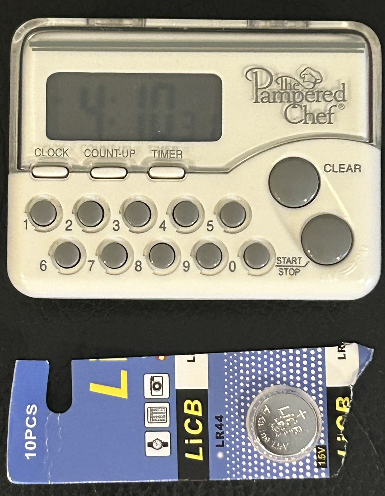 PAMPERED CHEF Digital Clock Timer With Magnetic Clip #1900