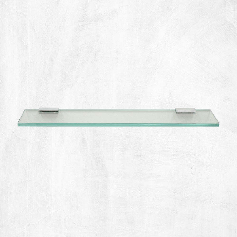Chrome Straight Shelf with 2" Rectangle Clamps By Spancraft Glass