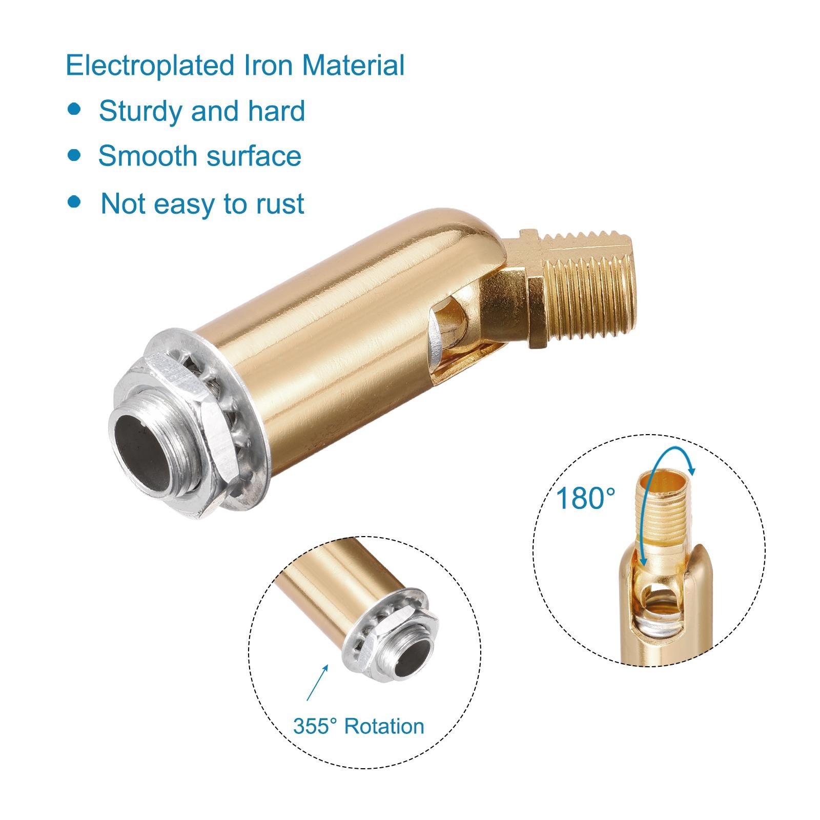 Sloped Ceiling Adapter 180 Degree Swivel M10 Thread Gold 2PCS