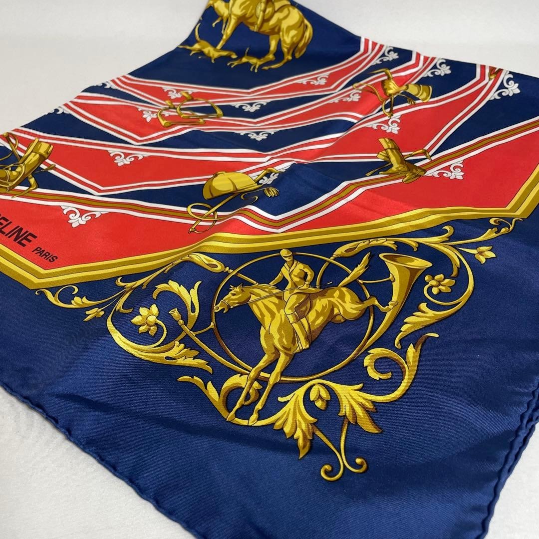 Celine Silk Scarf in Navy 85 x 83cm