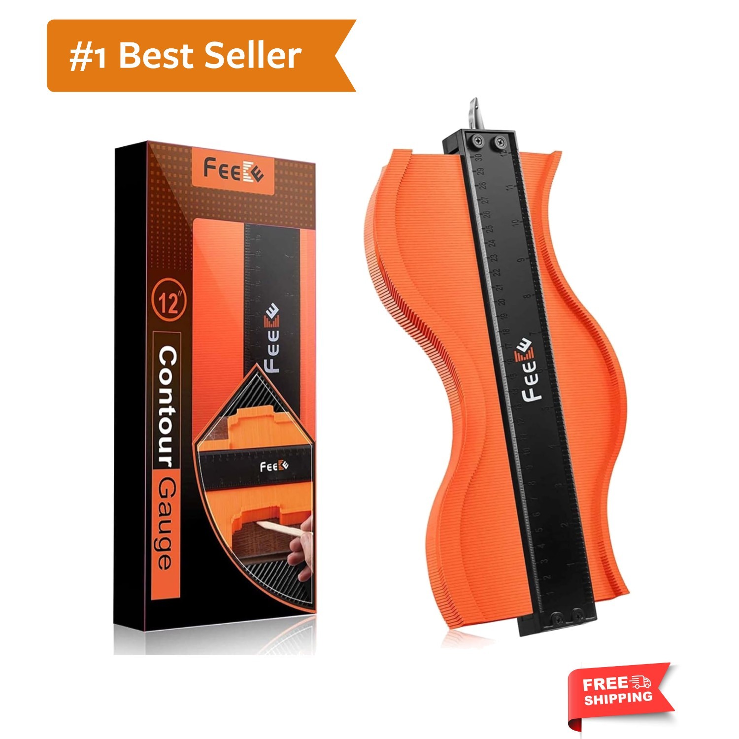 Contour Gauge 12 Inch with Lock Profile Tool, Birthday Gifts for Men Dad Husb...