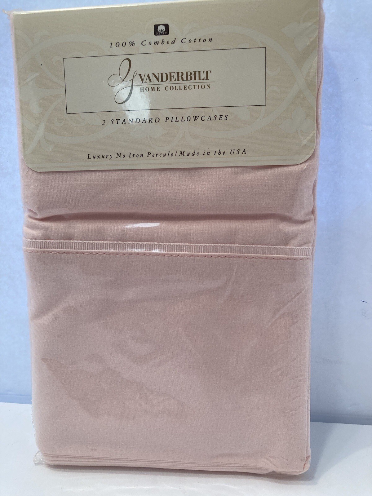 gloria vanderbilt home collection (2) standard pillowcases new/sealed vintage