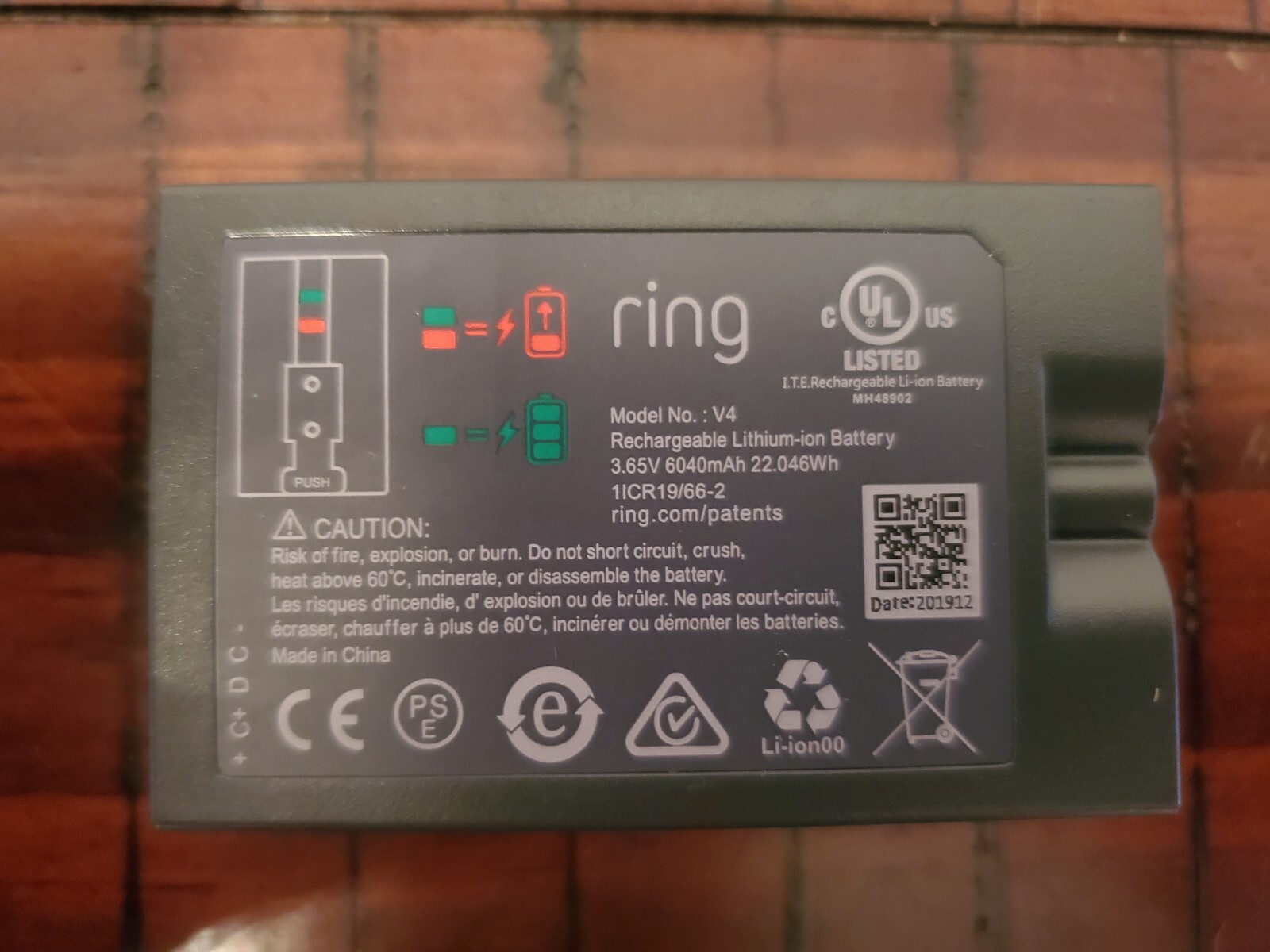 Rechargeable Battery Quick Release For Ring Video Doorbell 2, 3, 4 & Spotlight